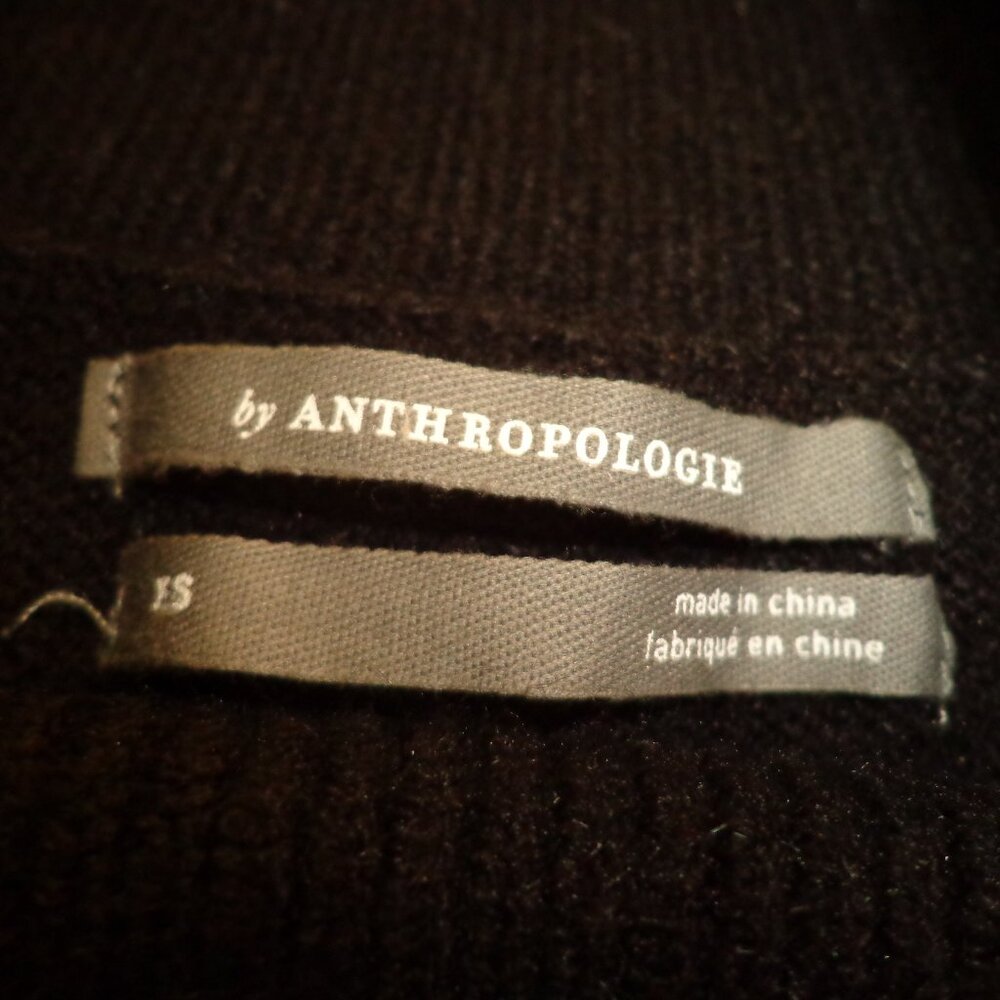 Anthropologie Wide Cowl Neck Sweater XS Black Raglan Long Sleeves - Picture 3 of 10